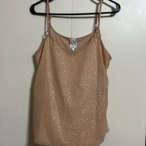 Nwot super sparkly nude polyester blend top